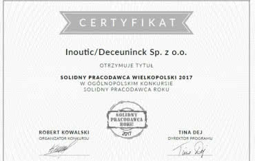 Inoutic Solidnym Pracodawcą Wielkopolski 2017